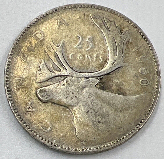 1950 Canadian 25 Cents Silver Coin | Collectable Grade | a1556