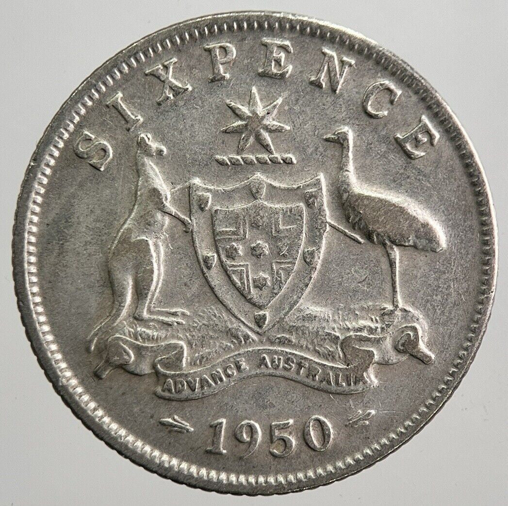 1950 Australia Sixpence Silver Coin | Fine Collectable Grade | a8005