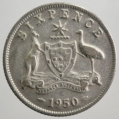1950 Australia Sixpence Silver Coin | Fine Collectable Grade | a8005