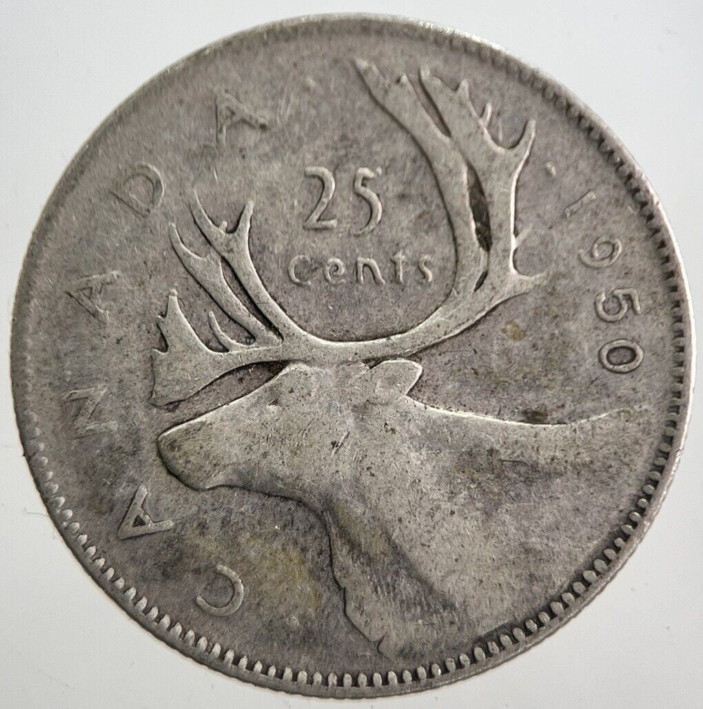 1950 Canada 25 Cents Silver Coin | Collectable Grade | a7637
