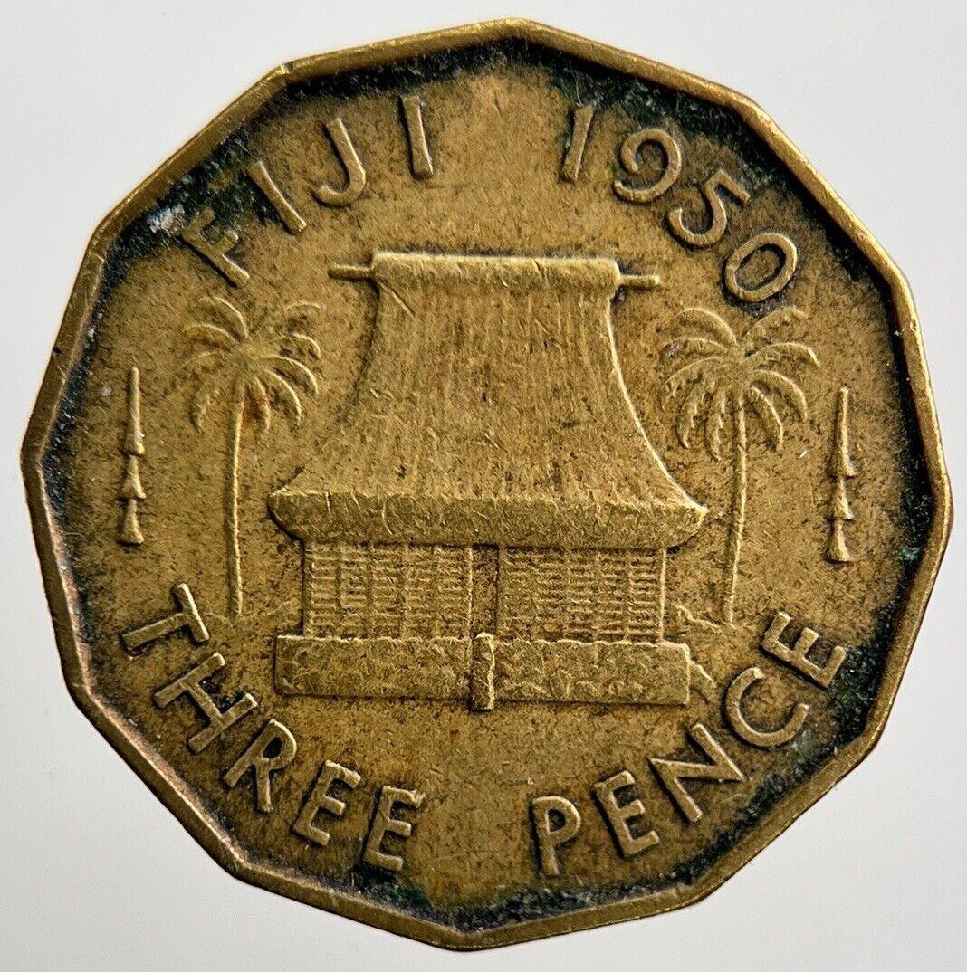 1950 Fiji Brass Threepence Coin | Fine Collectable Grade | a2112