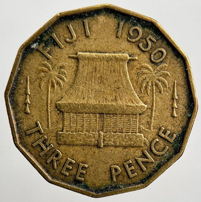 1950 Fiji Brass Threepence Coin | Fine Collectable Grade | a2112