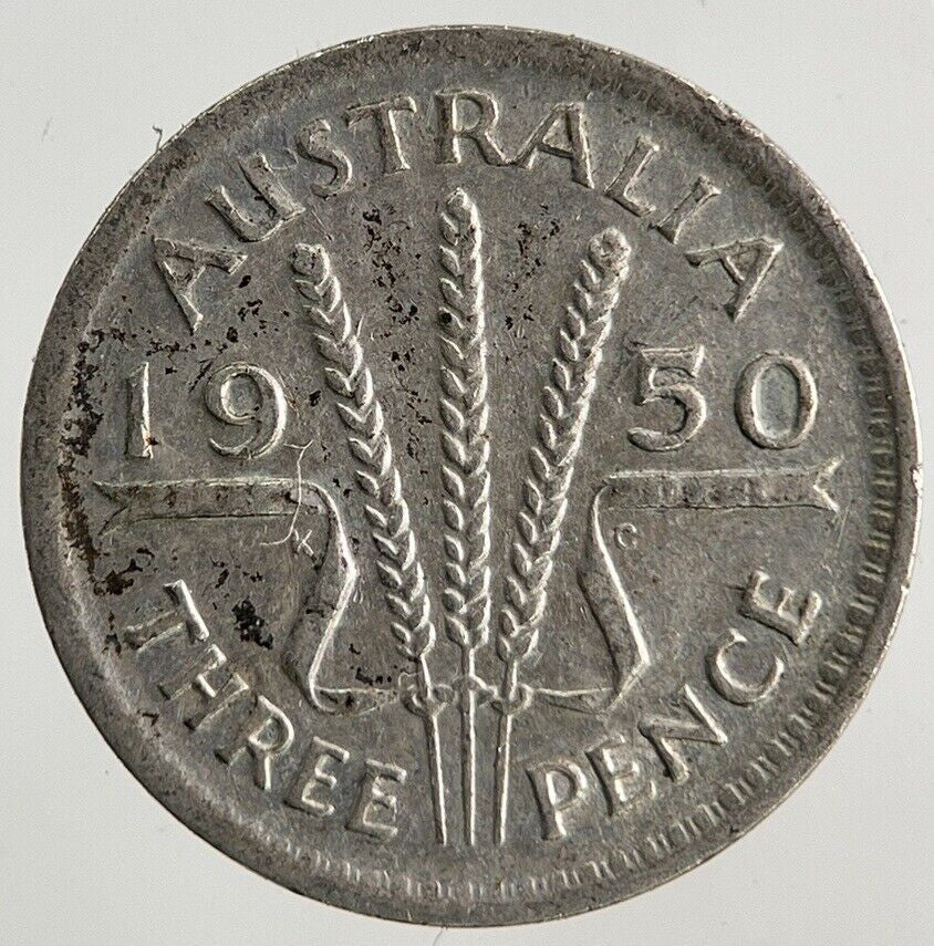 1950 Australia Threepence Silver Coin | Fine Collectable Grade