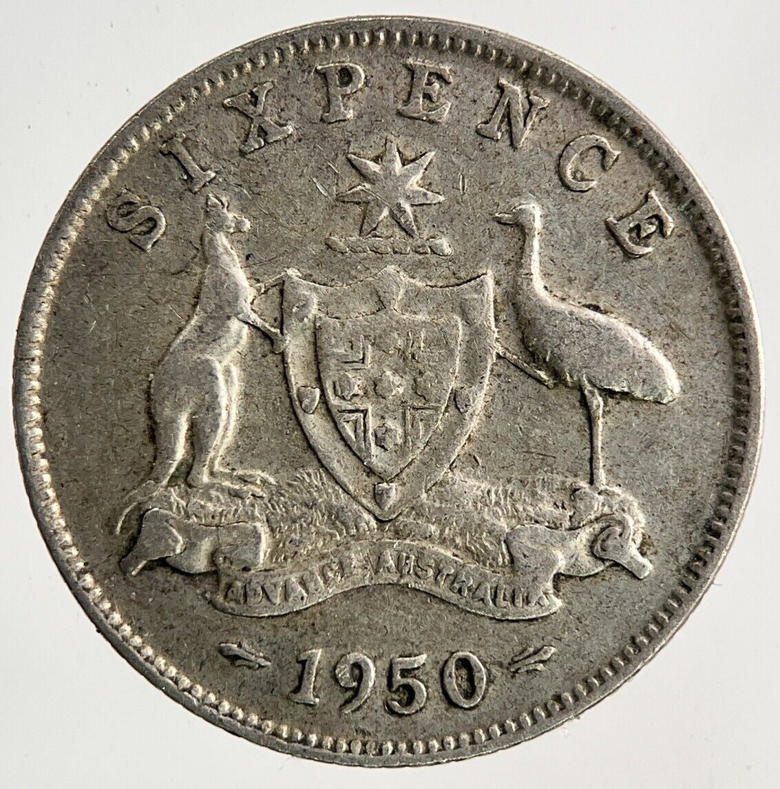 1950 Australia Sixpence Silver Coin | Fine Collectable Grade