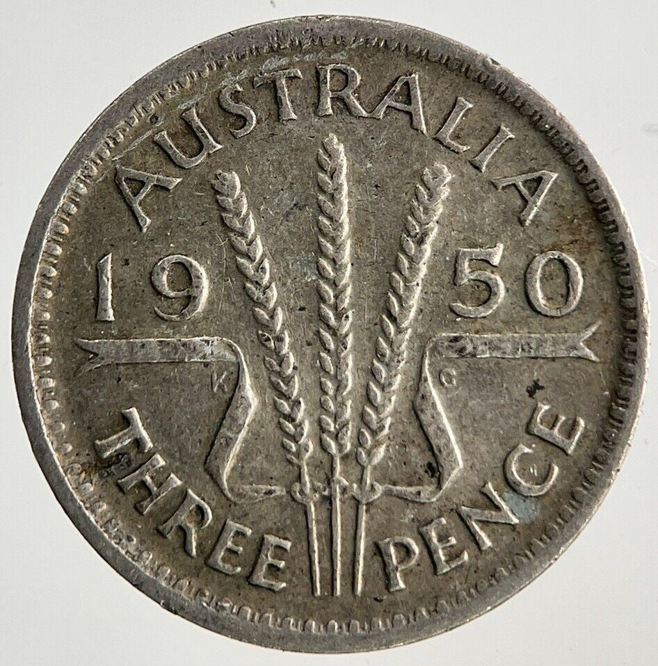 1950 Australia Threepence Silver Coin | Fine Collectable Grade
