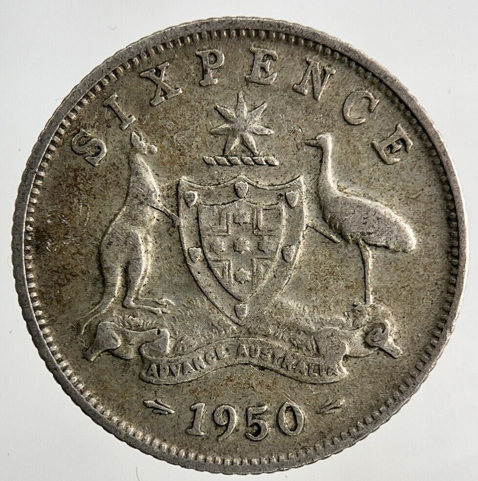 1950 Australia Sixpence Silver Coin | Fine Collectable Grade