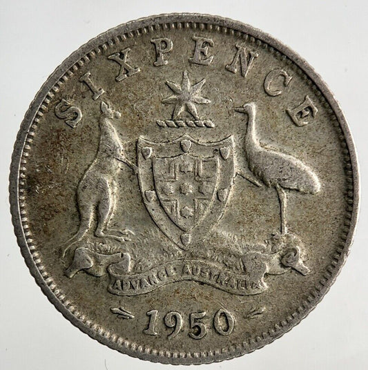1950 Australia Sixpence Silver Coin | Fine Collectable Grade