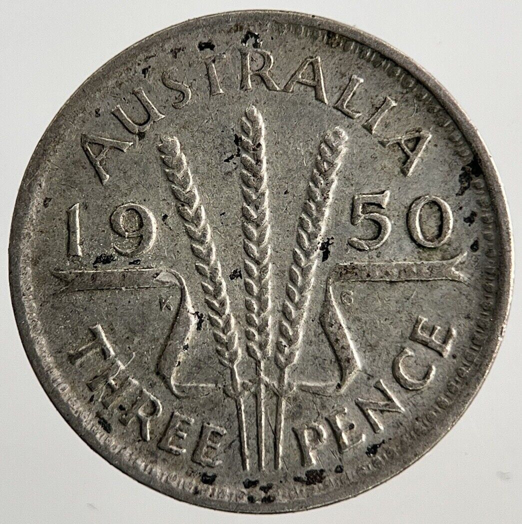 1950 Australia Threepence Silver Coin | Fine Collectable Grade