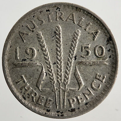 1950 Australia Threepence Silver Coin | Fine Collectable Grade