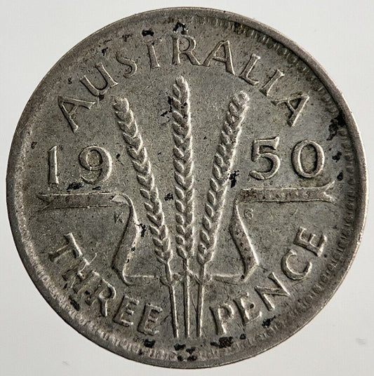 1950 Australia Threepence Silver Coin | Fine Collectable Grade