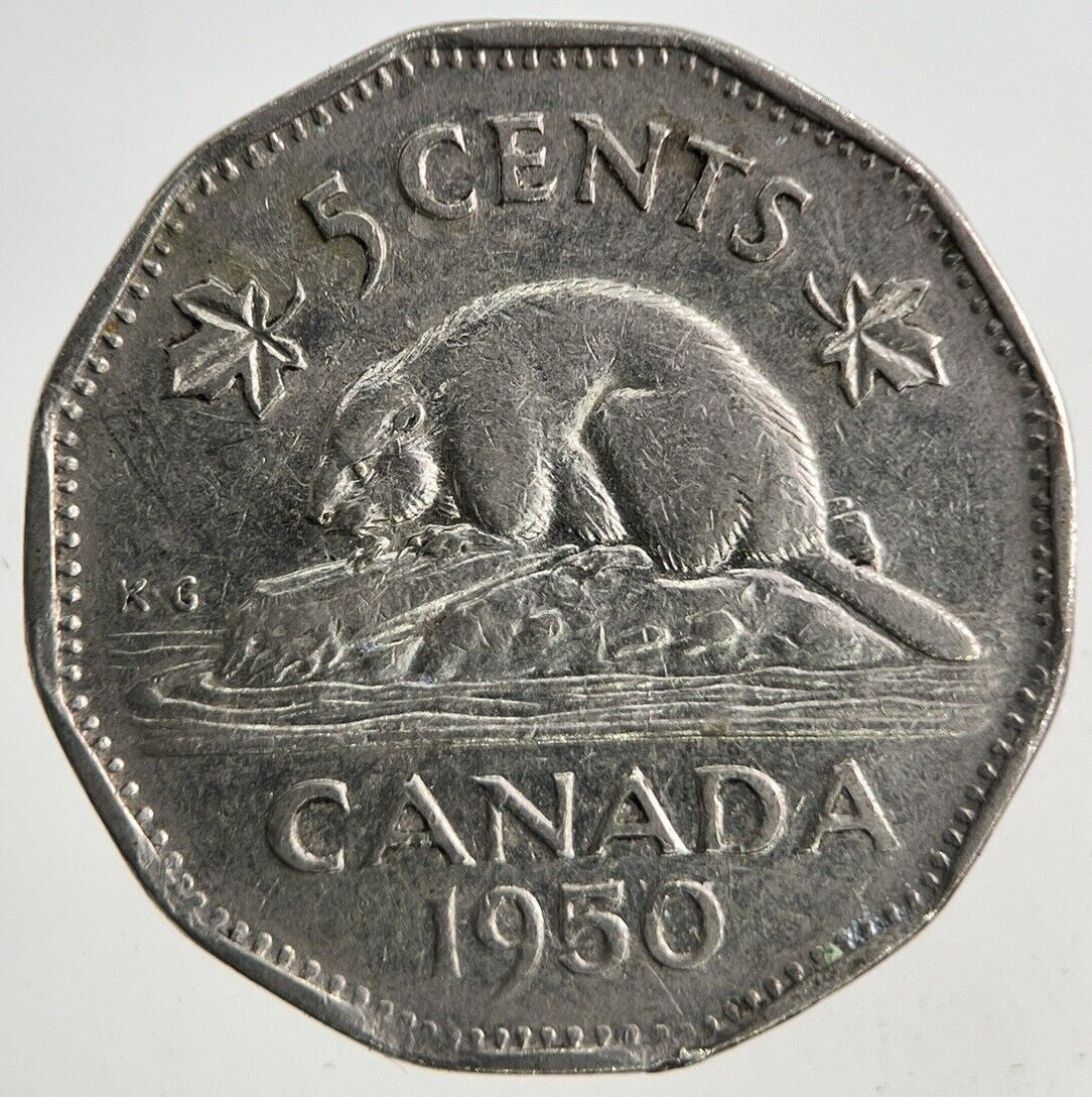 1950 Canada 5 Cents Coin | Fine Collectable Grade