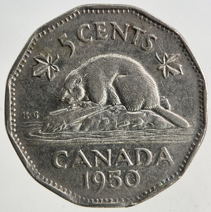 1950 Canada 5 Cents Coin | Fine Collectable Grade
