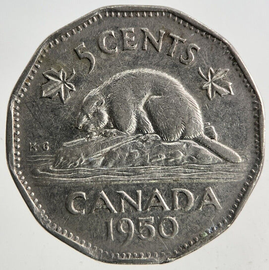 1950 Canada 5 Cents Coin | Fine Collectable Grade