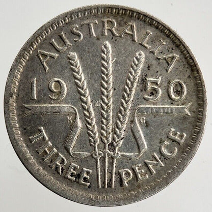 1950 Australia Threepence Silver Coin | Fine Collectable Grade