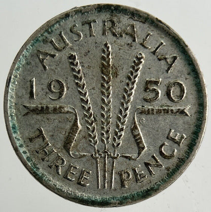 1950 Australia Threepence Silver Coin | Fine Collectable Grade