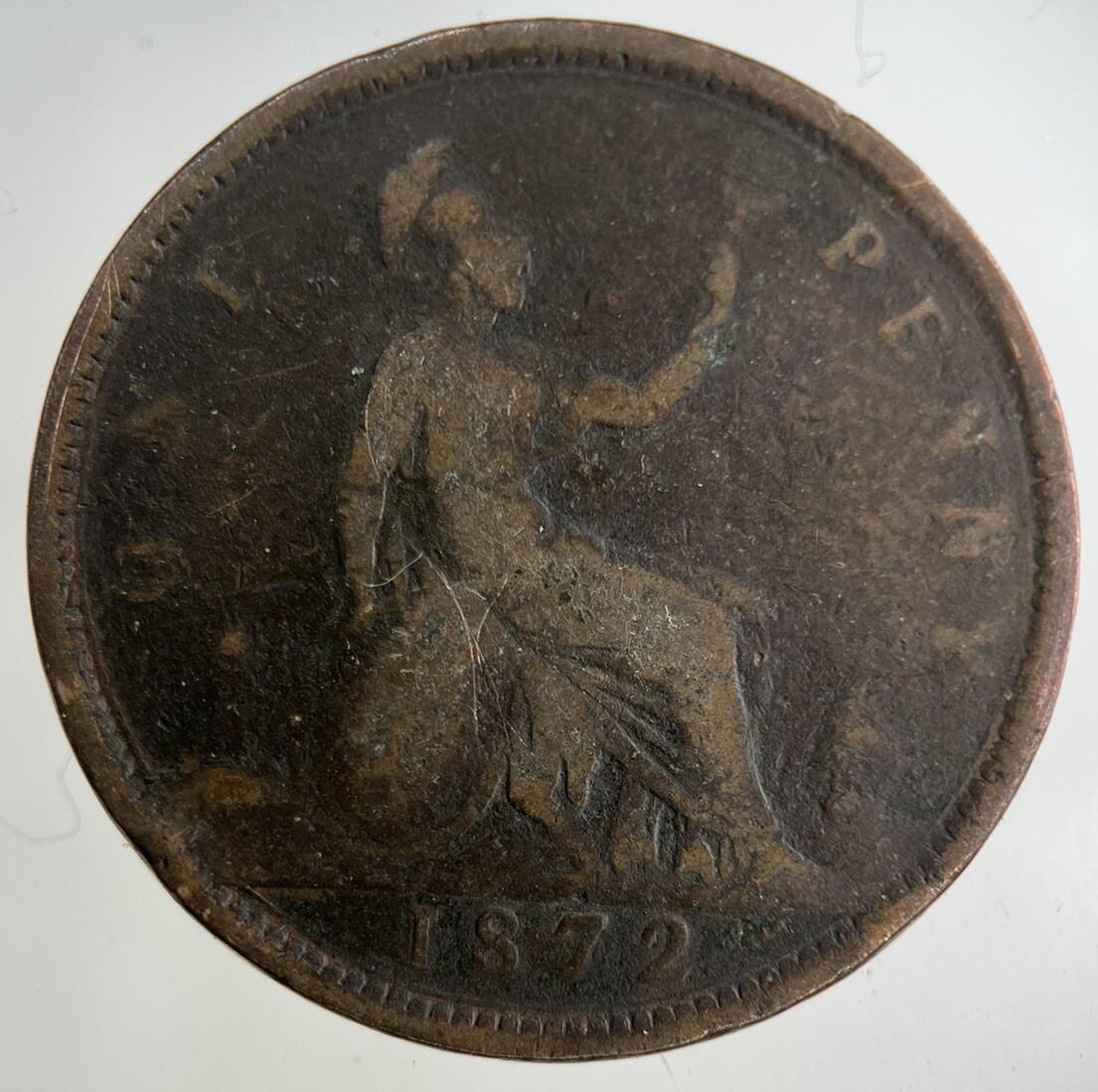 1872 Victoria One Penny Coin | Collectable Grade