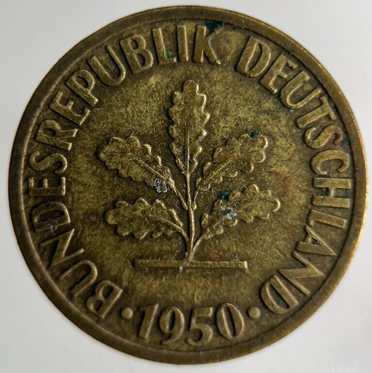 1950 Germany 10 Pfennig Coin | Fine Collectable Grade