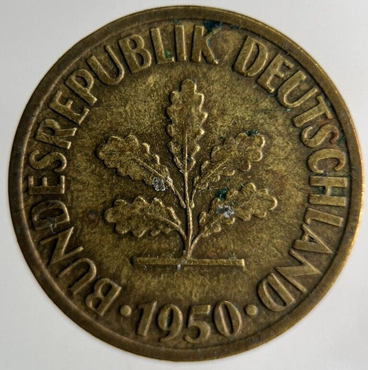 1950 Germany 10 Pfennig Coin | Fine Collectable Grade