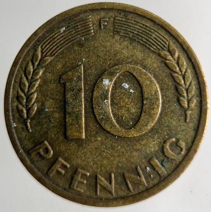 1950 Germany 10 Pfennig Coin | Fine Collectable Grade