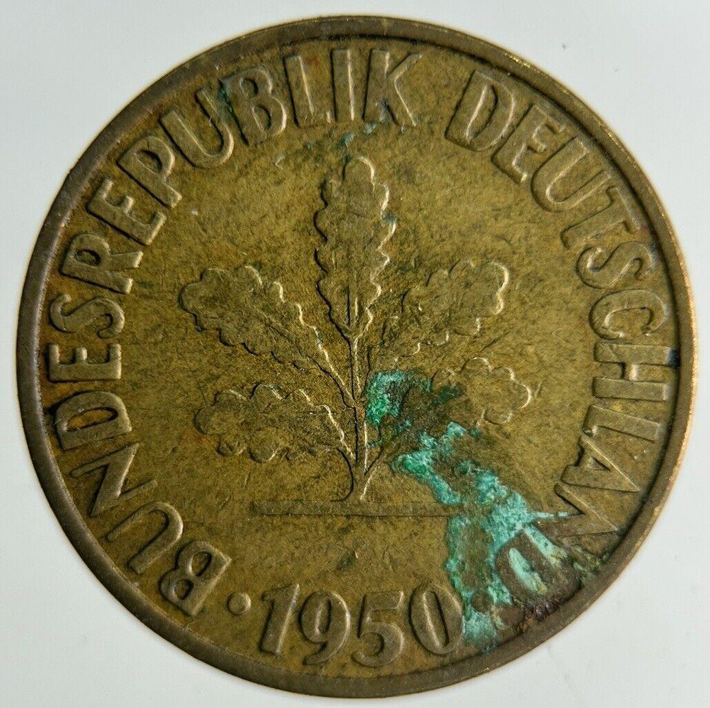 1950 Germany 10 Pfennig Coin | Fine Collectable Grade