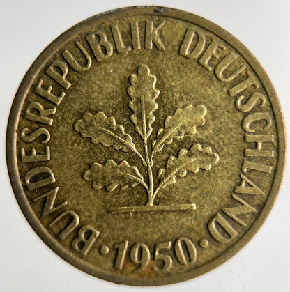 1950 Germany 10 Pfennig Coin | Fine Collectable Grade