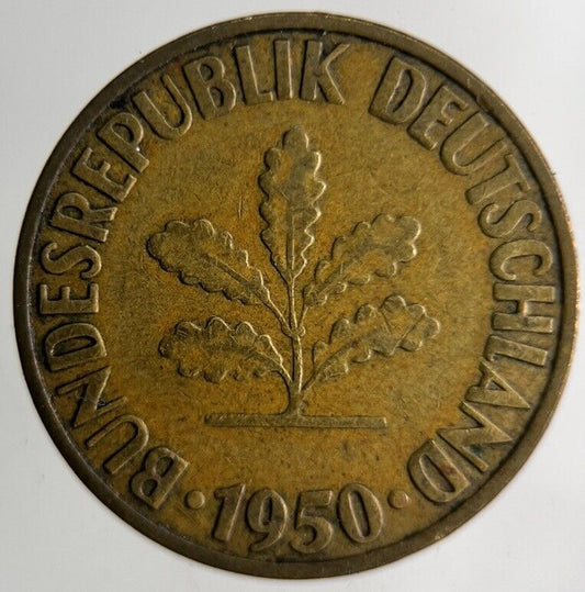 1950 Germany 10 Pfennig Coin | Fine Collectable Grade