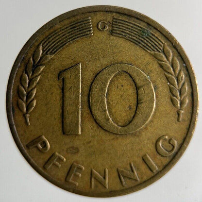 1950 Germany 10 Pfennig Coin | Fine Collectable Grade