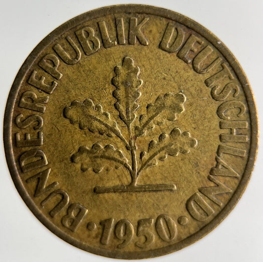 1950 Germany 10 Pfennig Coin | Fine Collectable Grade