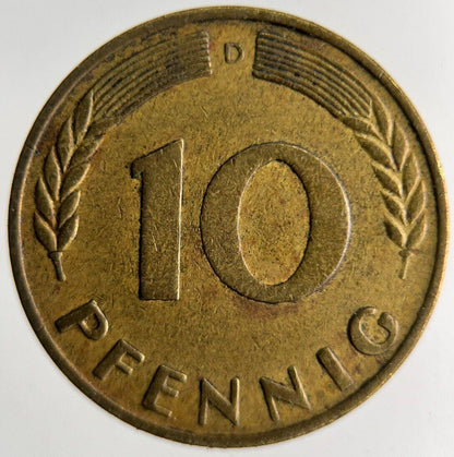 1950 Germany 10 Pfennig Coin | Fine Collectable Grade