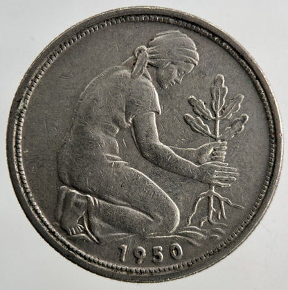 1950 Germany 50 Pfennig Coin | Fine Collectable Grade