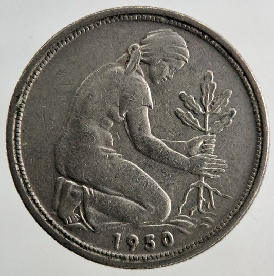 1950 Germany 50 Pfennig Coin | Fine Collectable Grade