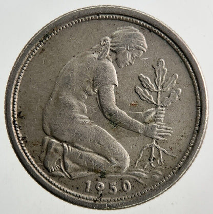 1950 Germany 50 Pfennig Coin | Fine Collectable Grade
