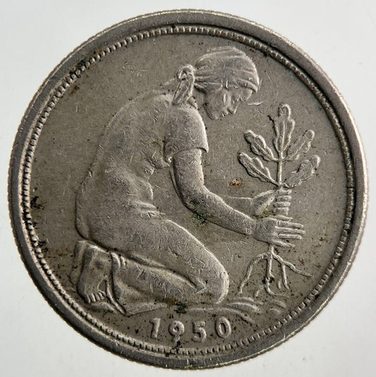1950 Germany 50 Pfennig Coin | Fine Collectable Grade