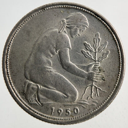 1950 Germany 50 Pfennig Coin | Fine Collectable Grade