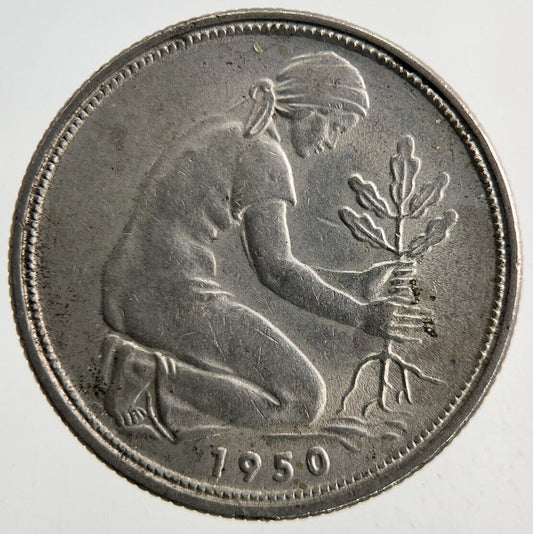 1950 Germany 50 Pfennig Coin | Fine Collectable Grade