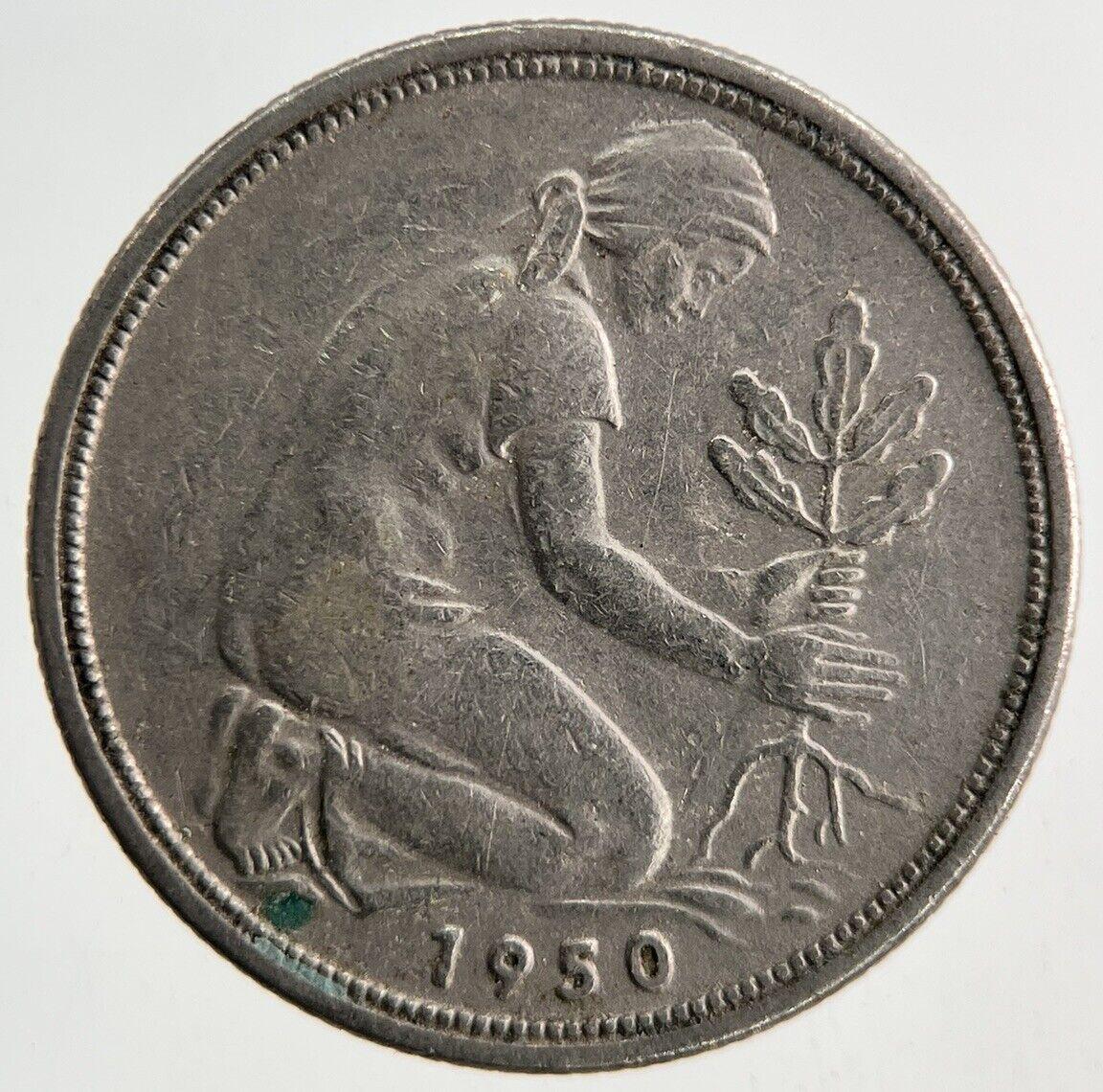 1950 Germany 50 Pfennig Coin | Fine Collectable Grade