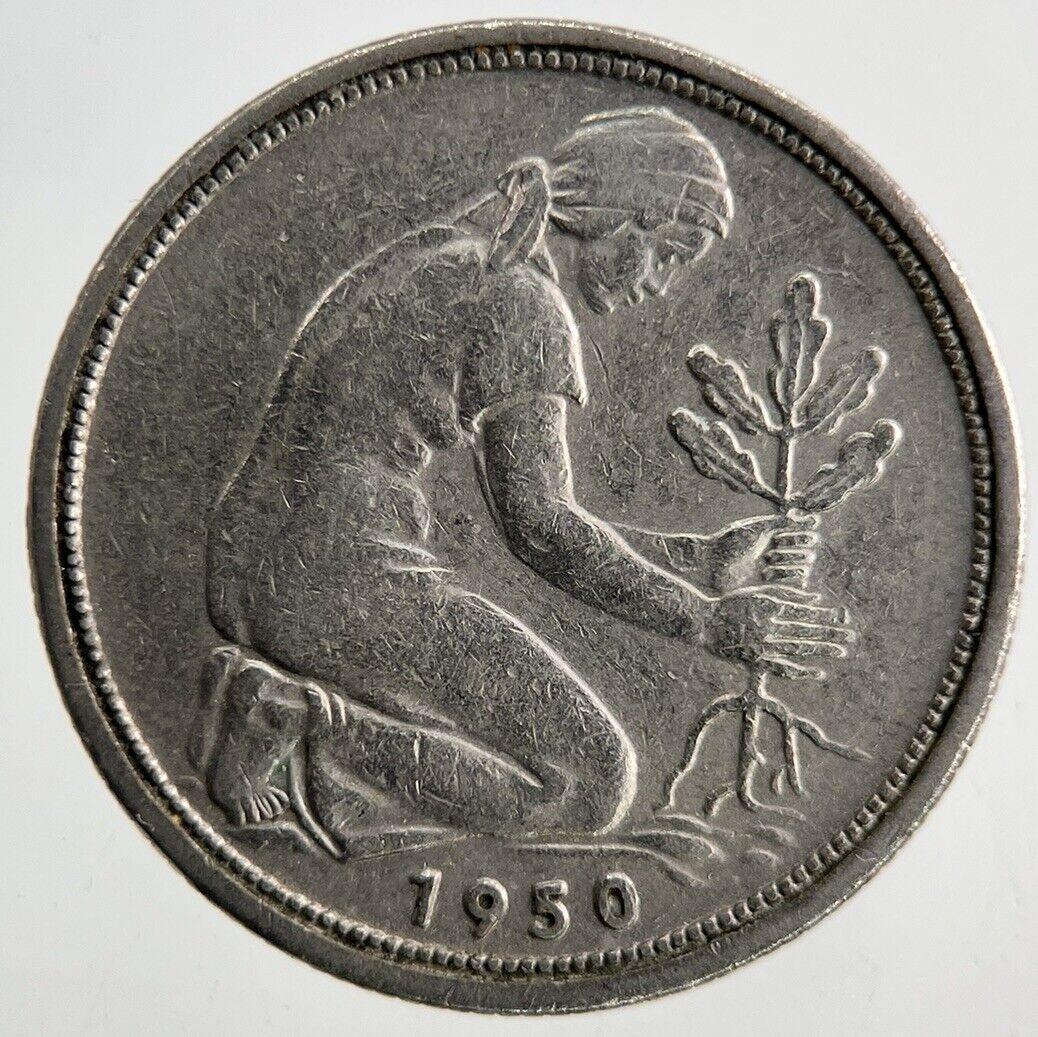 1950 Germany 50 Pfennig Coin | Fine Collectable Grade