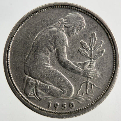 1950 Germany 50 Pfennig Coin | Fine Collectable Grade