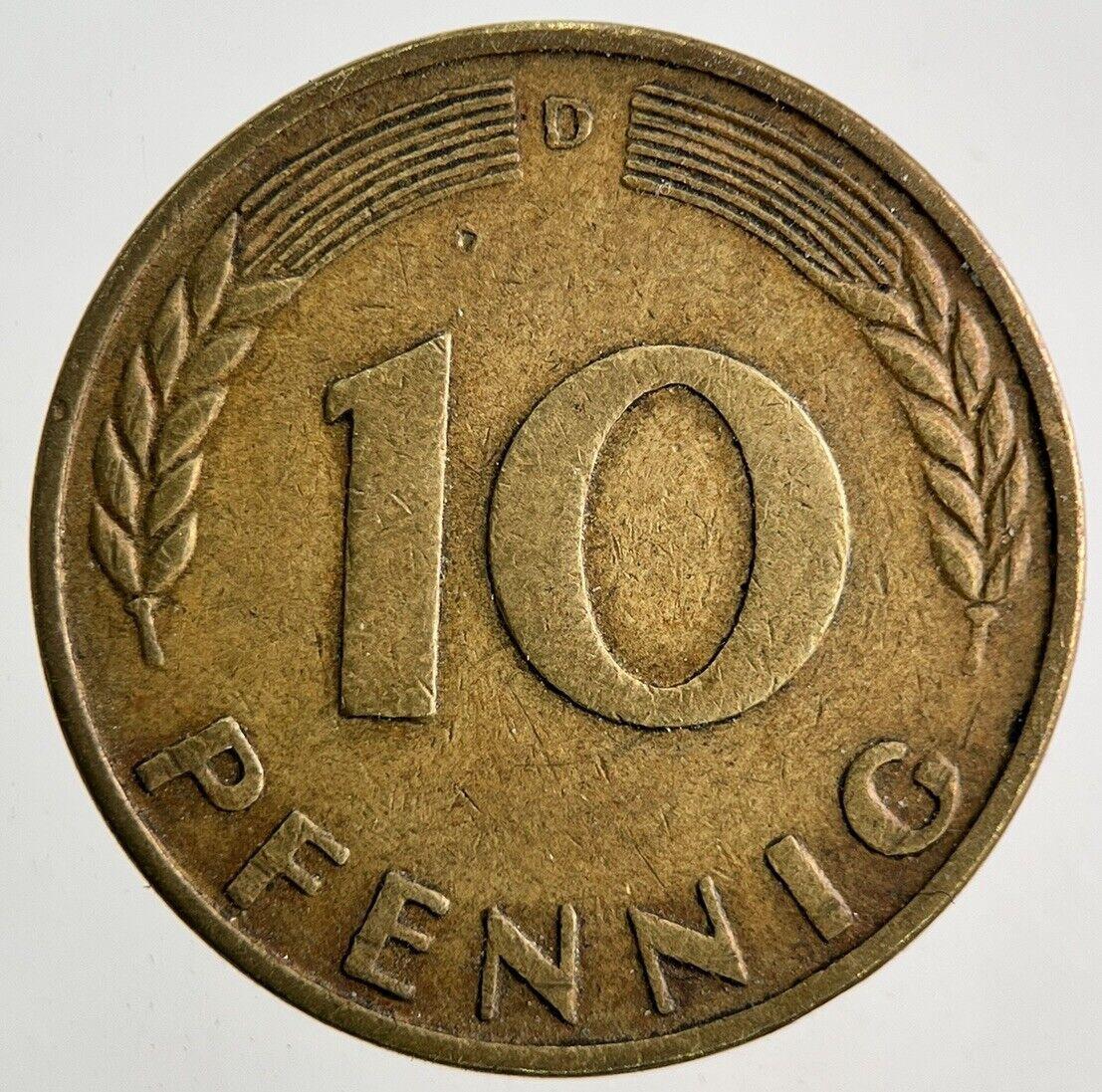 1950 Germany 10 Pfennig Coin | Fine Collectable Grade