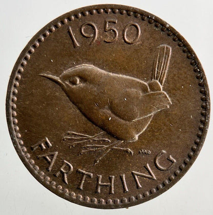 1950 George VI Wren Farthing Coin | Very High Grade