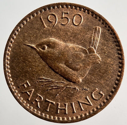 1950 George VI Wren Farthing Coin | Very High Grade