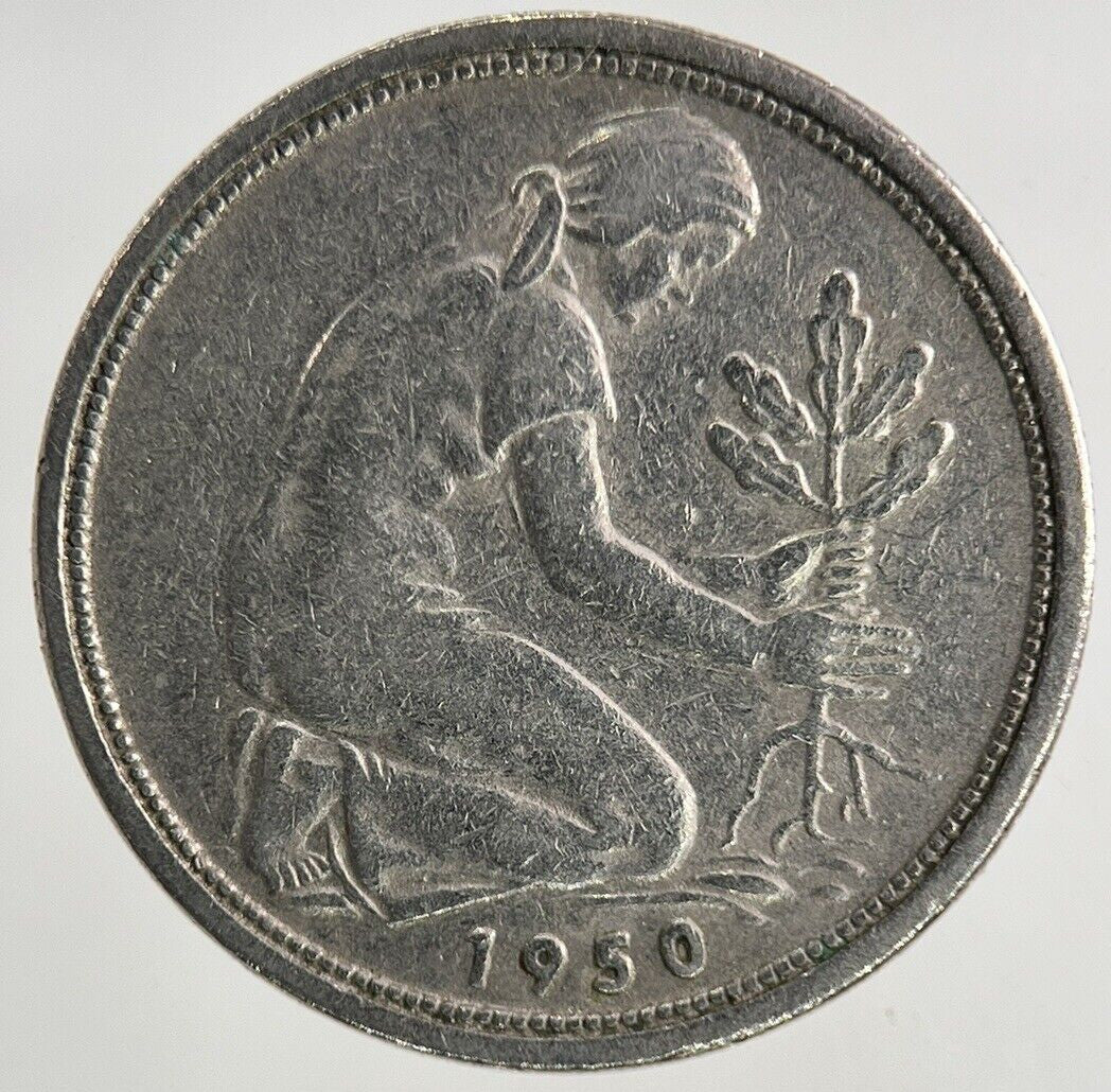 1950 Germany 50 Pfennig Coin | Fine Collectable Grade