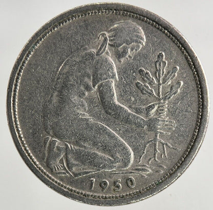 1950 Germany 50 Pfennig Coin | Fine Collectable Grade
