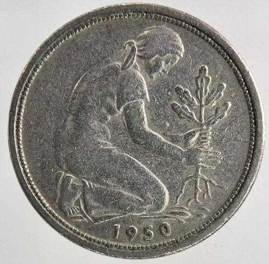 1950 Germany 50 Pfennig Coin | Fine Collectable Grade