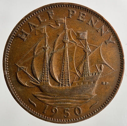 1950 George VI Half-Penny Coin | Fine Collectable Grade