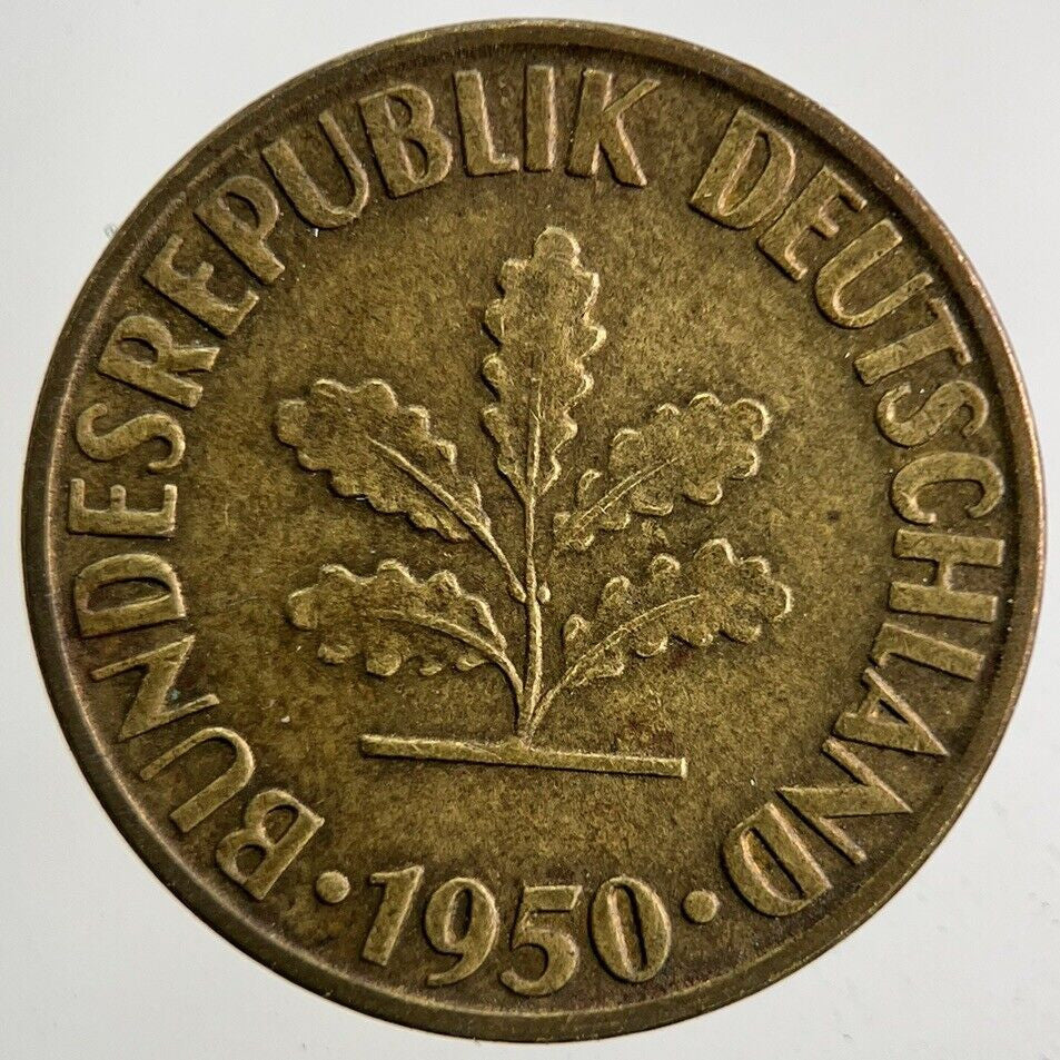 1950 Germany 10 Pfennig Coin | Fine Collectable Grade