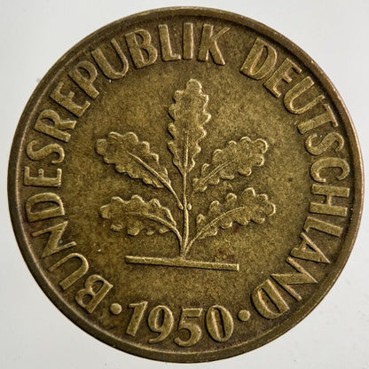 1950 Germany 10 Pfennig Coin | Fine Collectable Grade