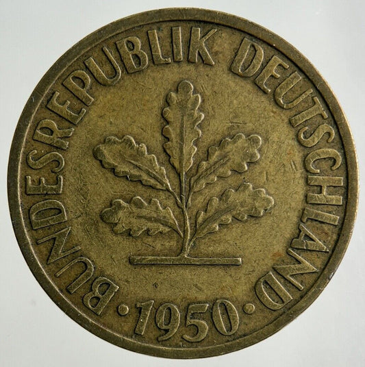 1950 Germany 10 Pfennig Coin | Fine Collectable Grade