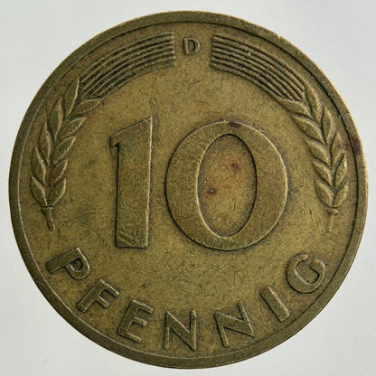 1950 Germany 10 Pfennig Coin | Fine Collectable Grade