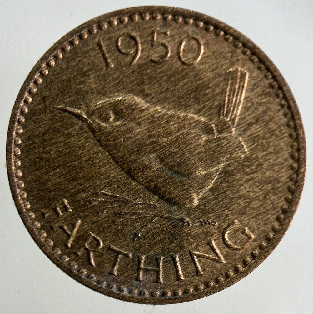 1950 George VI Wren Farthing Coin | Very High Grade